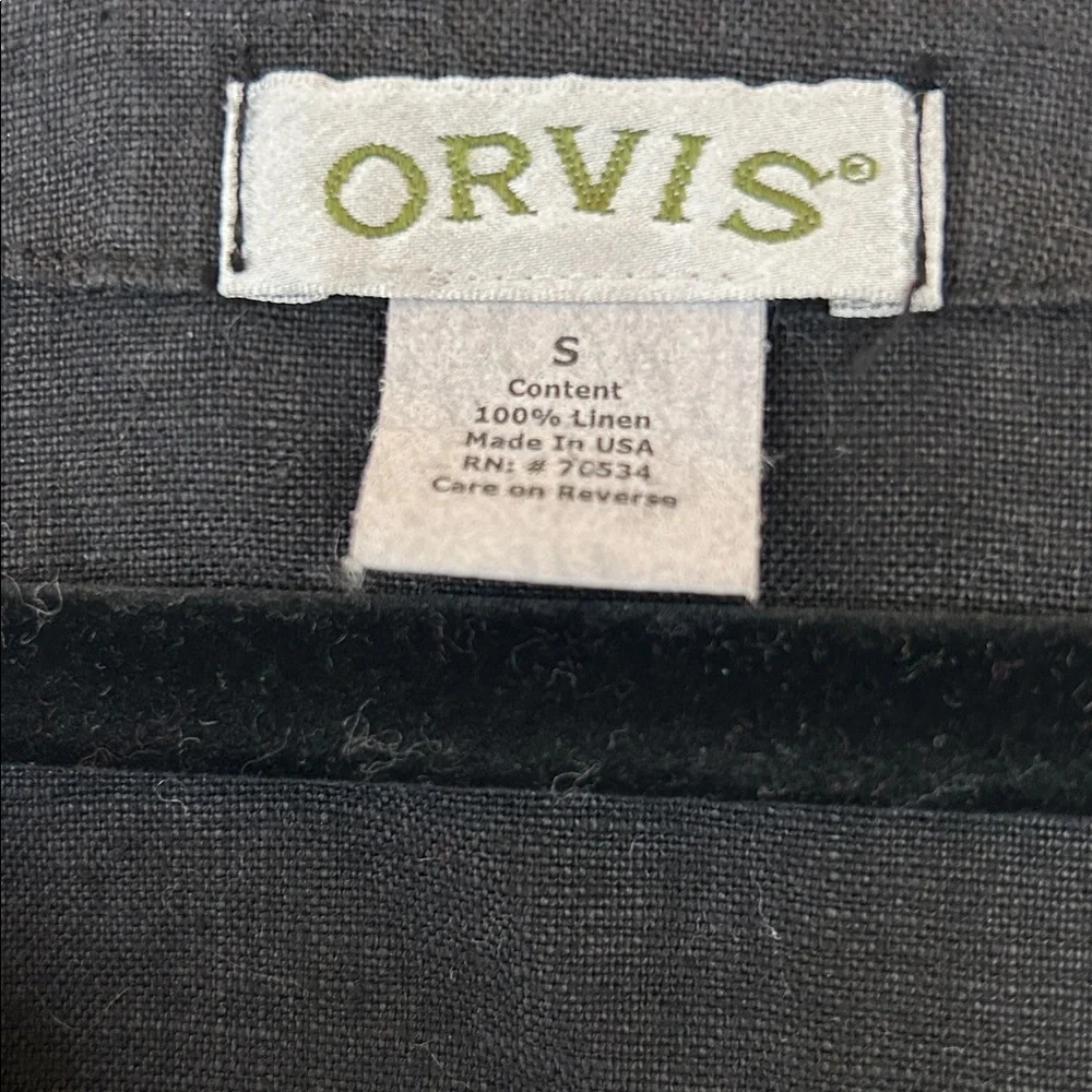 Orvis Black Linen Blouse Size Small - Picture 4 of 4